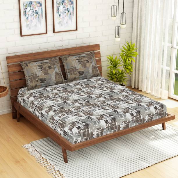 SPACES 144 TC Cotton Double Printed Flat Bedsheet