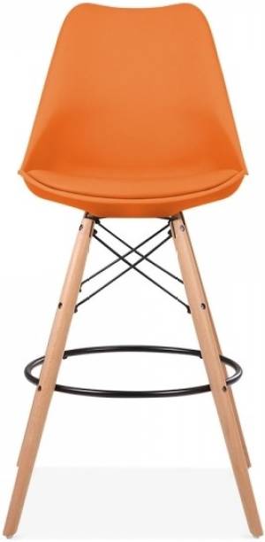 Finch Fox Classic Full Back Bar Stool with Backrest in Grey Colour Engineered Wood Bar Chair Engineered Wood Bar Chair