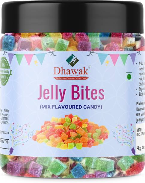 Dhawak Jelly Bites Fruit Jelly Candy Jelly Toffee Multi Colour Sugar Coated Jelly Orange, Lemon, Colo, Multi Jelly Candy