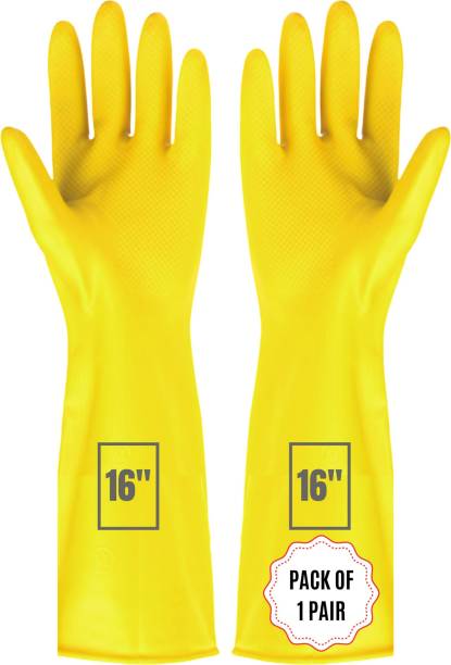 F8WARES Heavy-duty Reusable Dishwashing Industrial Gardening Cleaning Rubber Hand Gloves Wet and Dry Glove