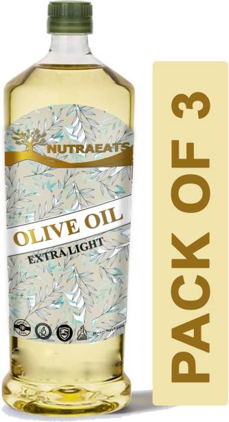 NutraEats Extra Light Olive Oil ( Combo Pack Of 3 ) Premium Olive Oil Plastic Bottle
