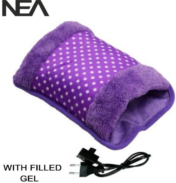 Nea Velvet Hot Water (With Filled Gel) Warm Bag for Pain Relief & Massager Electrical 1 L Hot Water Bag
