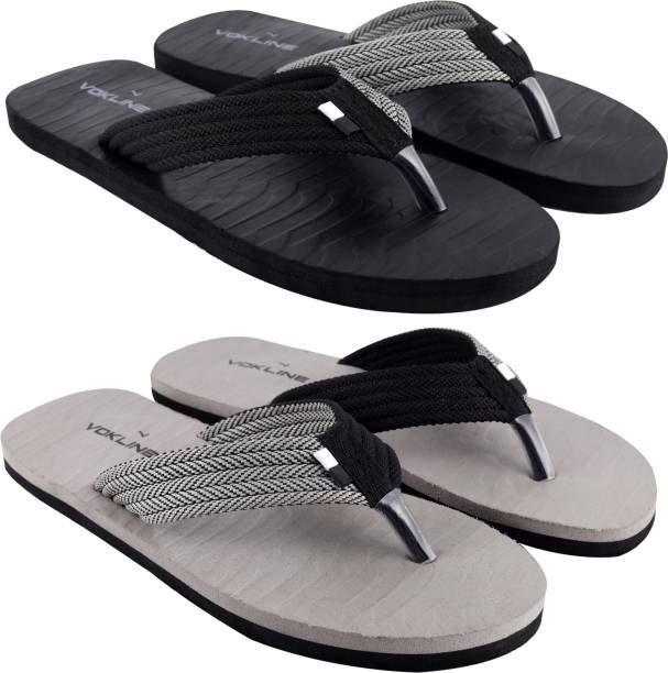 Vokline Mens Comfortable Trending And Stylish Slipper And Flipflop (Pack Of 2) Slippers