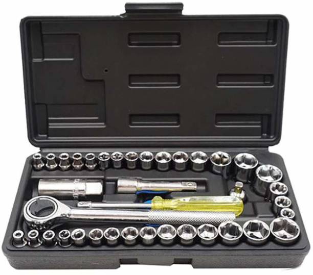 Tradhi Practical Ratchet Wrench Socket Handle Set Carbon Steel Power & Hand Tool Kit