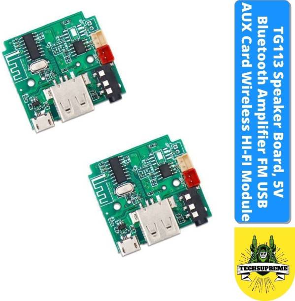 TechSupreme TG113 Speaker Board, 5V Bluetooth Amplifier FM USB AUX Card Module PACK OF 2 Sound Recorder and Sound Circuit Electronic Hobby Kit