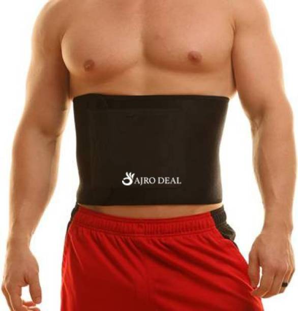 AJRO DEAL Waist Trimmer Sauna Ab Belt for Women & Men - Waist Trainer Stomach Wrap Back Support