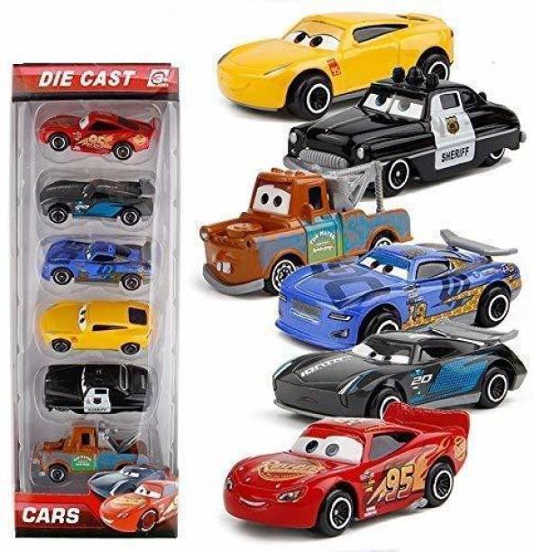 G.FIDEL 6pcs Deesney Pixar Cars Lighting McQueen Mater Diecast Cars Kid Toy Set Playset