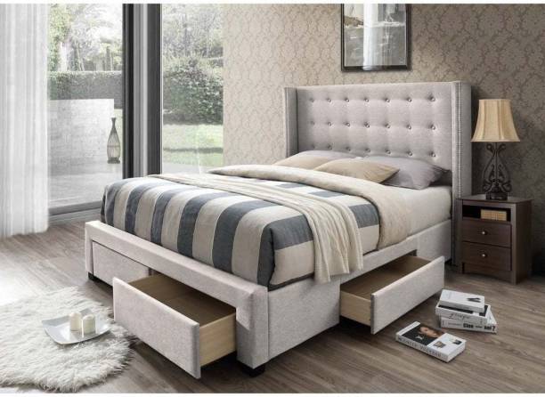 Interio canape Engineered Wood Queen Drawer Bed