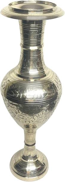 Loopysky Handcratfed Brass Engraved Huge Flower Vase Brass Vase
