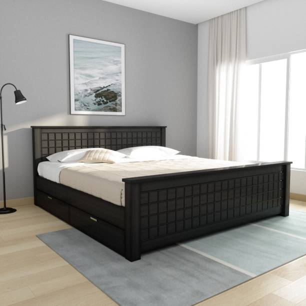 Sekar Lifestyle Block Series Solid Wood King Drawer Bed