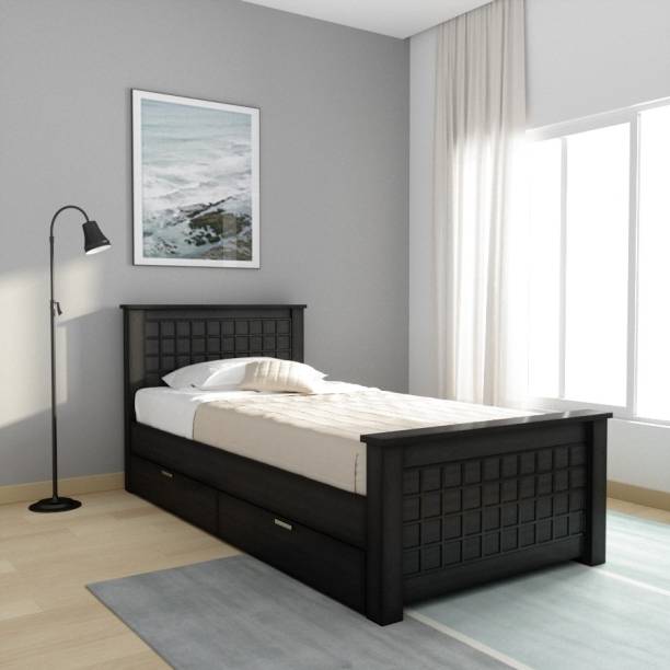 Sekar Lifestyle Block Series (75 X 36) Solid Wood Single Drawer Bed