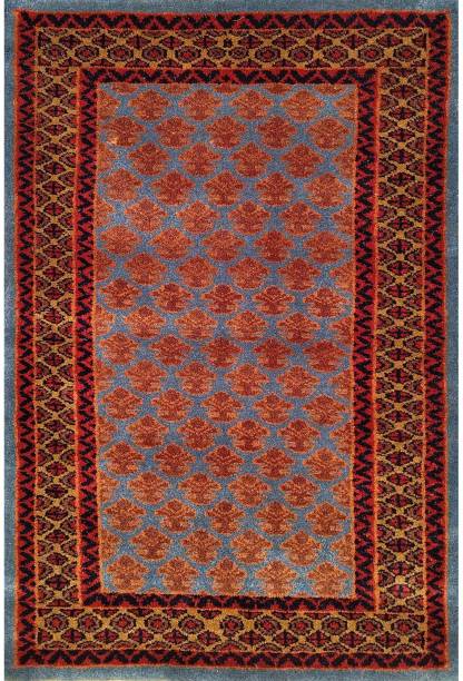 Amma Carpets Blue Wool Area Rug