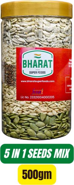 Bharat Super Foods 5 in 1 Mix Seeds for Eating – Sunflower, Pumpkin, Flax, Water & Muskmelon- 500gm