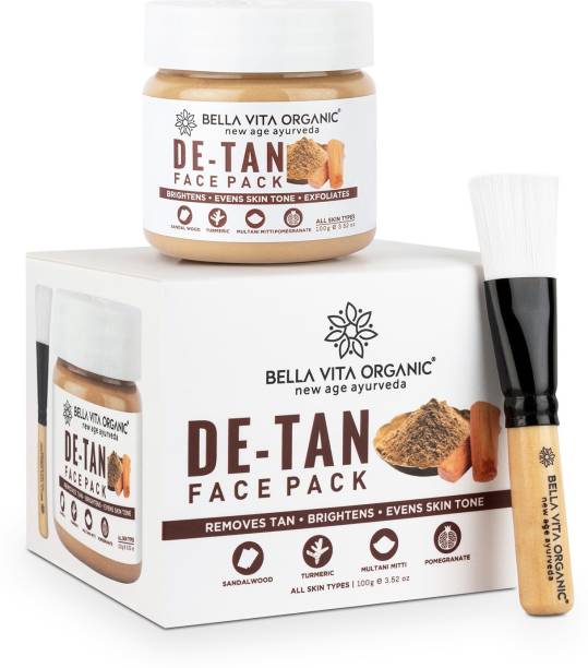 Bella vita organic De Tan Removal Face Pack For Glowing Skin, Oil Control, Acne, Pimples, Blemishes, Pigmentation & Brightening