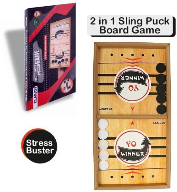Clapjoy 2 in 1 Faster Finger Board Game, Sling Puck Game, Fastest Finger First Game Party & Fun Games Board Game