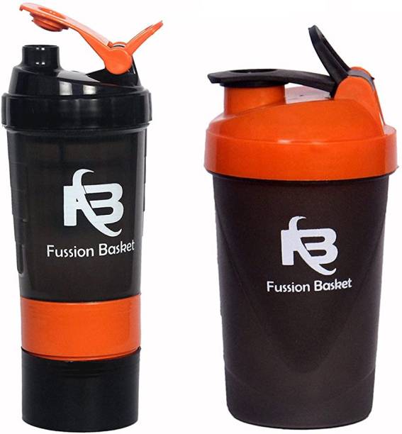 Fussion Basket Combo Protein Shaker BottleGym Water Bottle with 2 Storage Compartment & Mini 500 ml Shaker