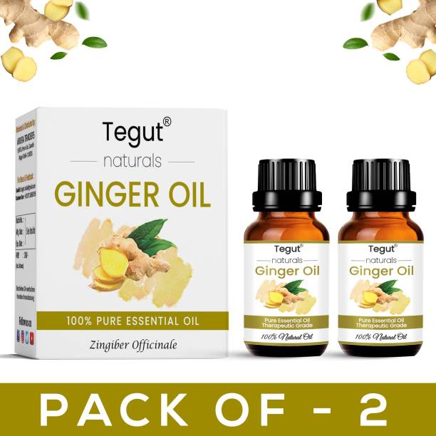 Tegut Best Ginger Essential Oil - 100% Pure Natural & Undiluted For Skin care & Hair (10 ml) (Pack of 2)