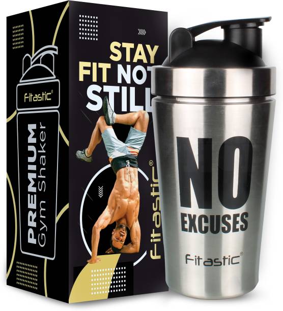 Fitastic Stainless steel Shaker Bottle With Steel Mixing Ball(NO Excuses) 500 ml Shaker