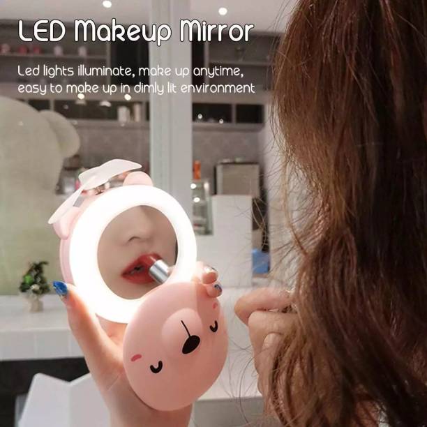 DEKOQ LED Light Beauty Mirror Artifact Cute Piggy Makeup Mirror