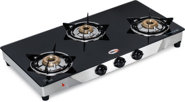 macizo brio 2 burner black manual ignition glass gas stove