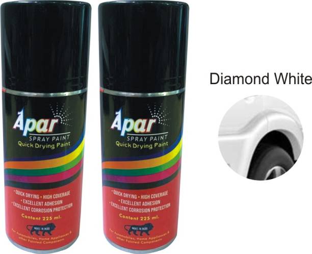 apar Touch Up Spray Paint MAHINDRA DIAMOND WHITE - 225ml, (Pack of 2-Pcs), For Scorpio, Bolero, Xylo etc. MAHINDRA DIAMOND WHITE FOR SCORPIO,BOLERO Spray Paint 450 ml