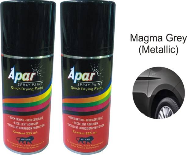 apar Touch Up Spray Paint Maruti Suzuki Metallic MAGMA GREY - 225 ml and GLOSS CLEAR--225 ml, For Maruti Suzuki Cars like Swift,Dzire,Wagno-R, Baleno, Ertiga etc. Grey Spray Paint 450 ml