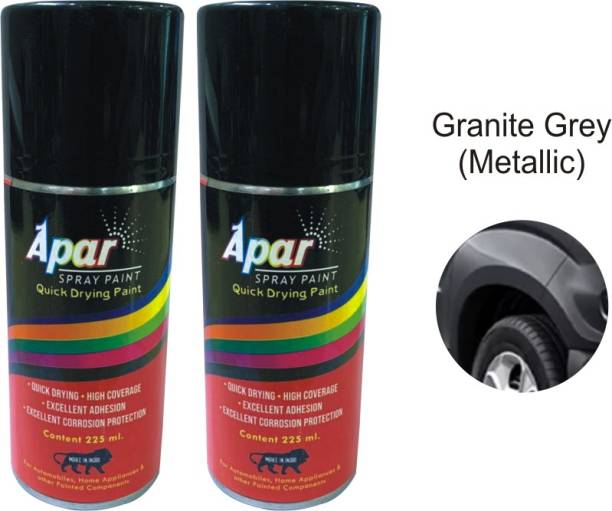 apar Spray Paint MARUTI SUZUKI GRANITE GREY - 225ml, GLOSS CLEAR-225 ml, For Maruti Cars Swift, Wagon-R, Eeco Grey Spray Paint 450 ml