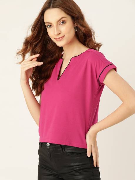 Dressberry Casual Solid Women Pink Top