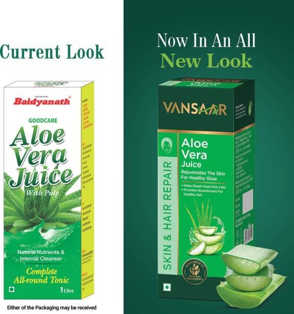 Baidyanath Vansaar Aloe Vera Juice - 1L Repairs Skin & Hair Health Harvested