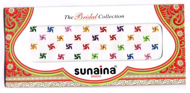 SUNAINA Traditional Multicolour Swastik Bindi With Stone For Women & Girl (SSSBM101) FOREHEAD Multicolor Bindis