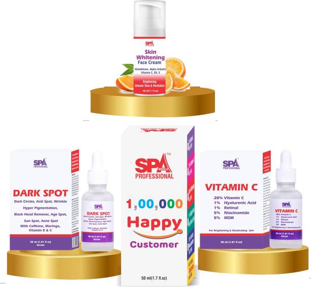 SPA Professionals Skin Whitening Face Cream 50ml Dark Spot Serum 30ml Vitamin C Serum 30ml