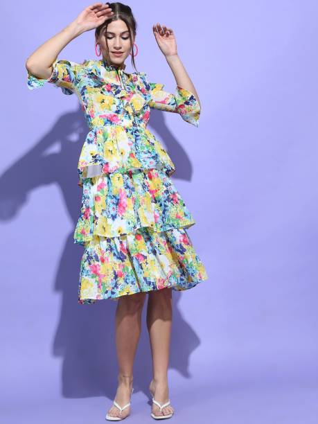 Tokyo Talkies Women Layered Multicolor Dress