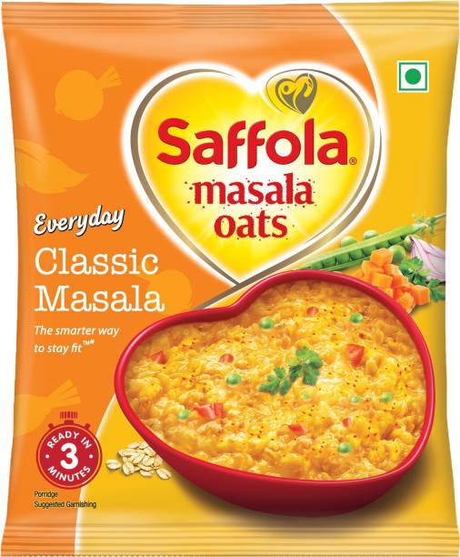 Saffola Masala Oats, Tasty Evening Snack, Healthy Snack, Classic Masala Pouch