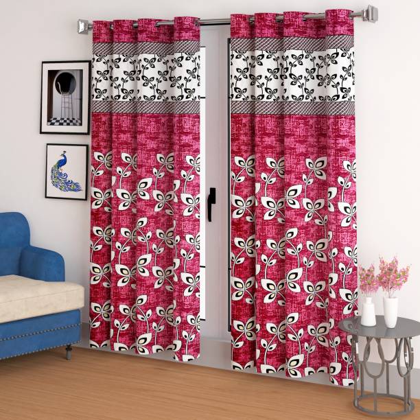 CHHAVI INDIA 213 cm (7 ft) Polyester Semi Transparent Door Curtain (Pack Of 2)