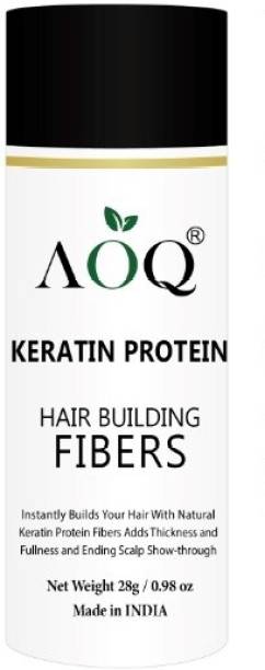 AOQ Hair Fibers For Instant Styling Organic Black 28 gm Thick Hair Volumizer Hair Fibers