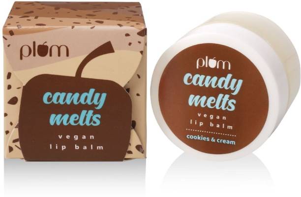 Plum Candy Melts Cookies & Cream Vegan Lip Balm | Heals Cracked, Chapped Lips | Cookies & Cream