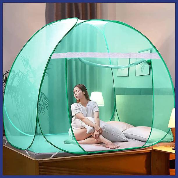 ANIRUDHA Polyester Adults Washable Polyester Mosquito Net For Double Bed with Free Saviours Mosquito Net
