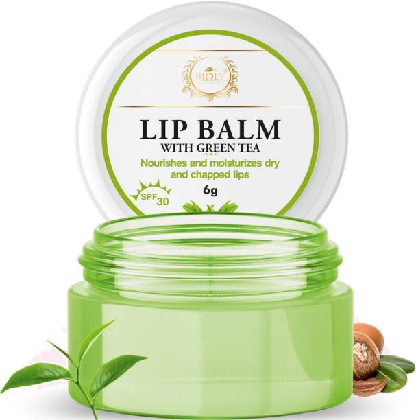 Bioly Green Tea Lip Balm (SPF 30) for Lighten Dark Lips & Repair Dry, Damaged Lips Green Tea