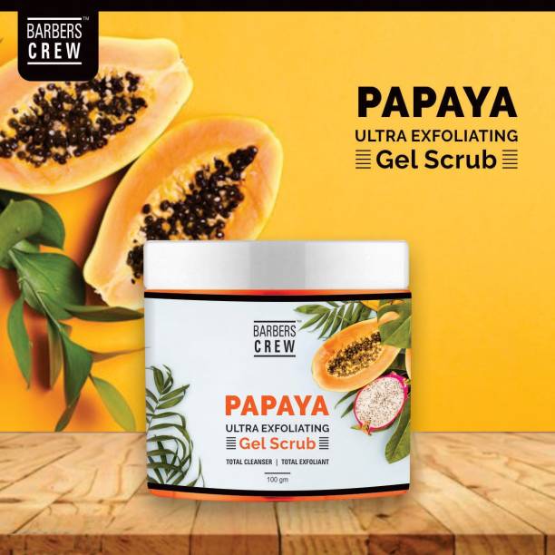 Barbers Crew Papaya Face Gel Scrub| Exfoliating For Men & Women-100gm Scrub