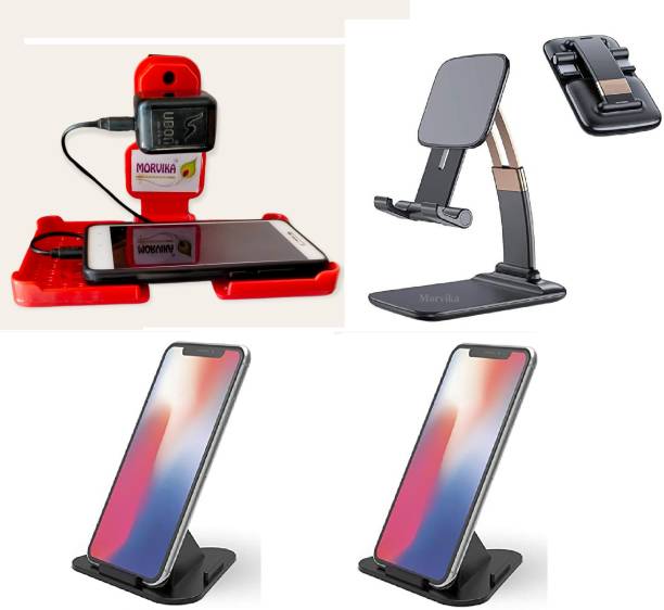 MORVIKA ChargingPad Mobile Holder,Adjustable Desktop Phone Stand,Pyramid stend (pack 2) Charging Pad