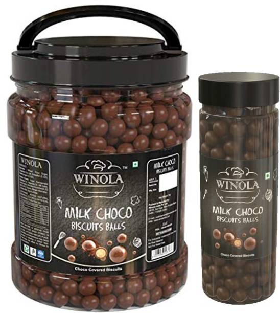 Winola Chocolate Gift Pack- Biscuit Balls ( 1 kg) Choco Ball (150g) Free Crackles