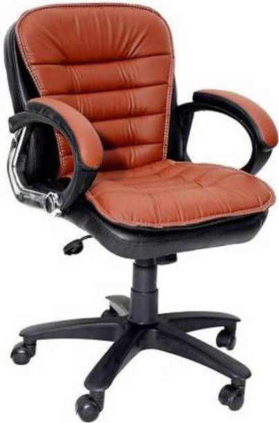 Guru Leather, Synthetic Fiber Office Adjustable Arm Chair