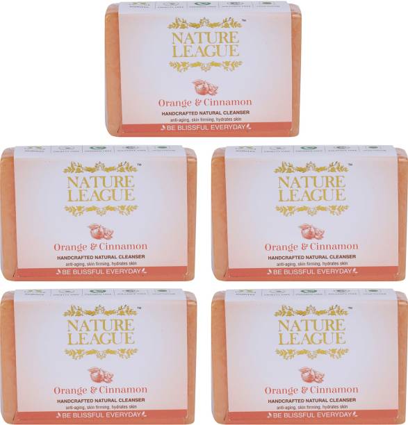 Nature League ORANGE & CINNAMON - Natural Handmade Soap,Chemical Free,Essential Oils,Goat Milk