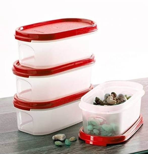 TUPPERWARE MM Oval #1 containers 500 ml set of 4 pc - Red  - 500 ml Plastic Utility Container