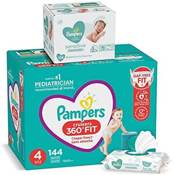 Pampers Pull On Diapers Size 4 and Baby Wipes - S - M
