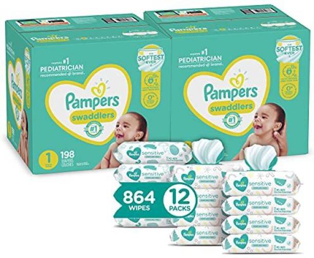 Pampers Swaddlers Disposable Baby Diapers Size 1 - S - ...