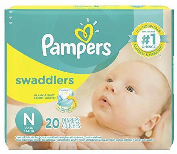 Pampers Swaddlers Diapers Size N 20 Count Pack of 2 (To...