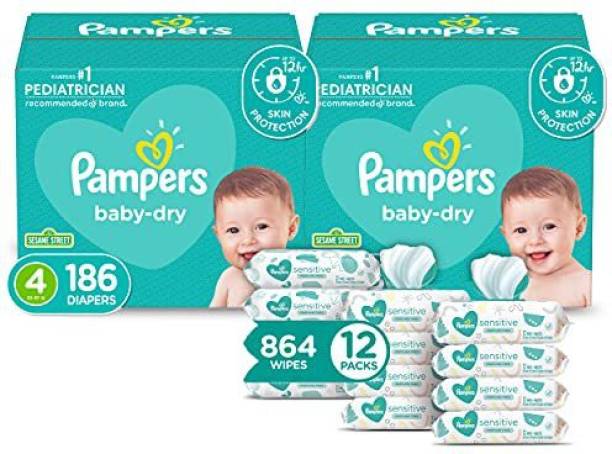 Pampers Baby Dry Disposable Baby Diapers Size 4 - S - M