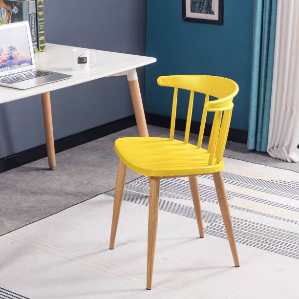 Finch Fox Scandinavian Stylish & Modern Plastic Cafeteria Dining Chair in Yellow Color Plastic Dining Chair
