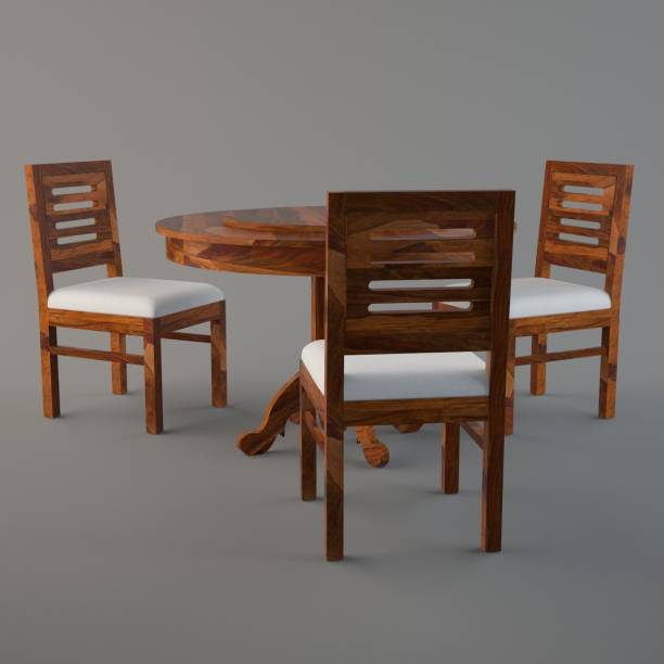 Jeeso Solid Wood 3 Seater Dining Set (Finish-Teak Finish, DIY(Do-It-Yourself) Solid Wood 3 Seater Dining Set